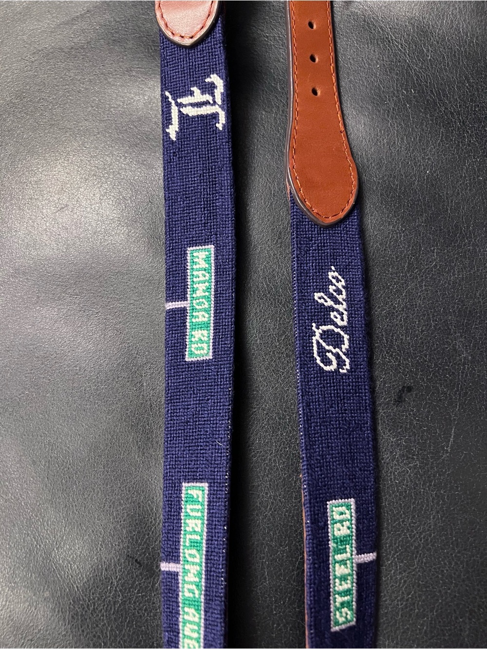 Smathers & Branson Custom Delco / Steel Rd Needlepoint Belt